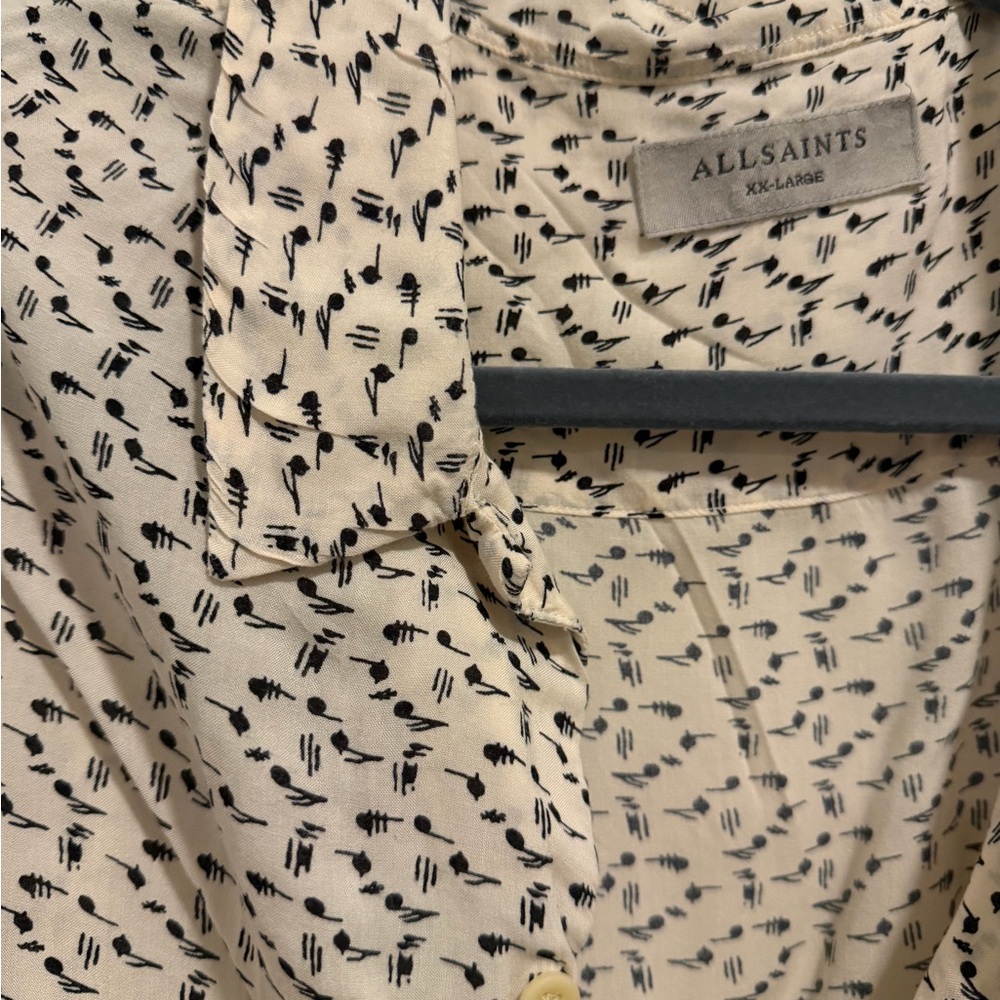 All Saints Music Note Button-Up Shirt